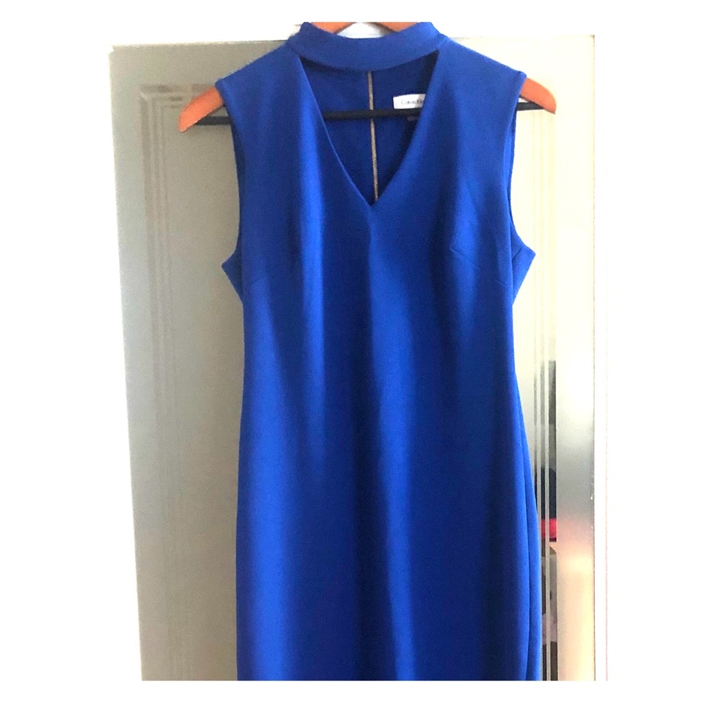 Gorgeous Blue Calvin Klein Workwear Dress A line